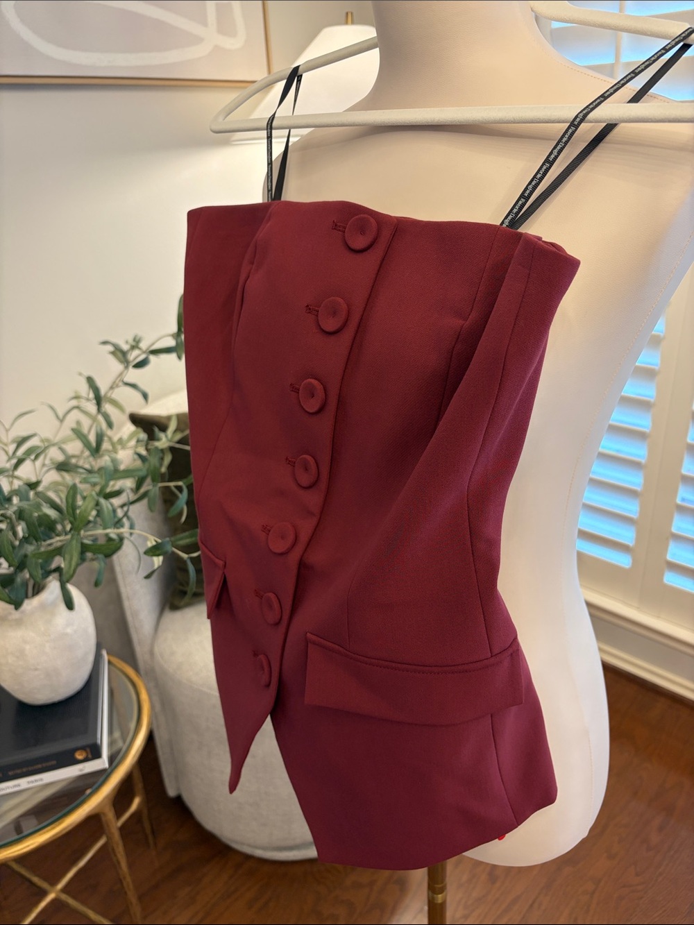 NWT Favorite Daughter The Dream Phoebe Bustier in Vino 🍷❤️ - Picture 6 of 8